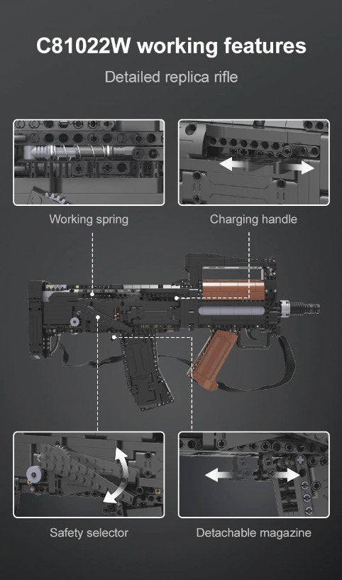 CaDA Model Bullpup Rifle Brick Building Set