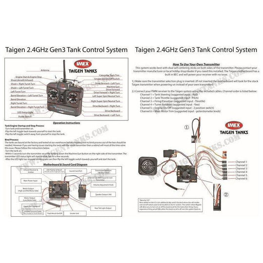 Taigen V3 2.4GHz Upgrade Kit (TX/MB/Sound Card/Speaker) - Taigen Tanks