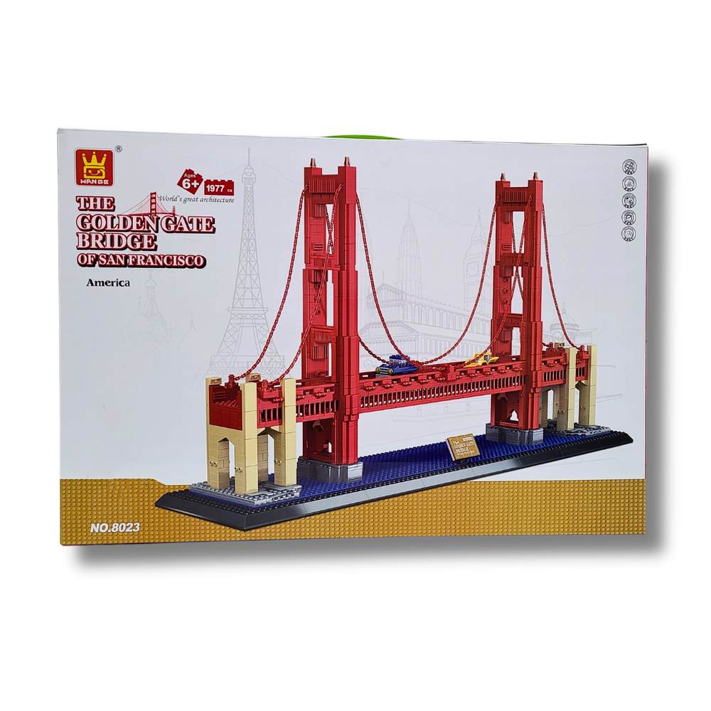 WANGE 8023 Golden Gate Bridge – 1,977-Piece Architecture Brick Set