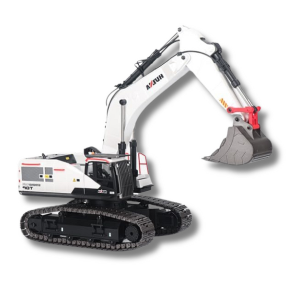 Huina 11594W 2.4GHz 1/14 RC White Excavator with Functional Digging Arm