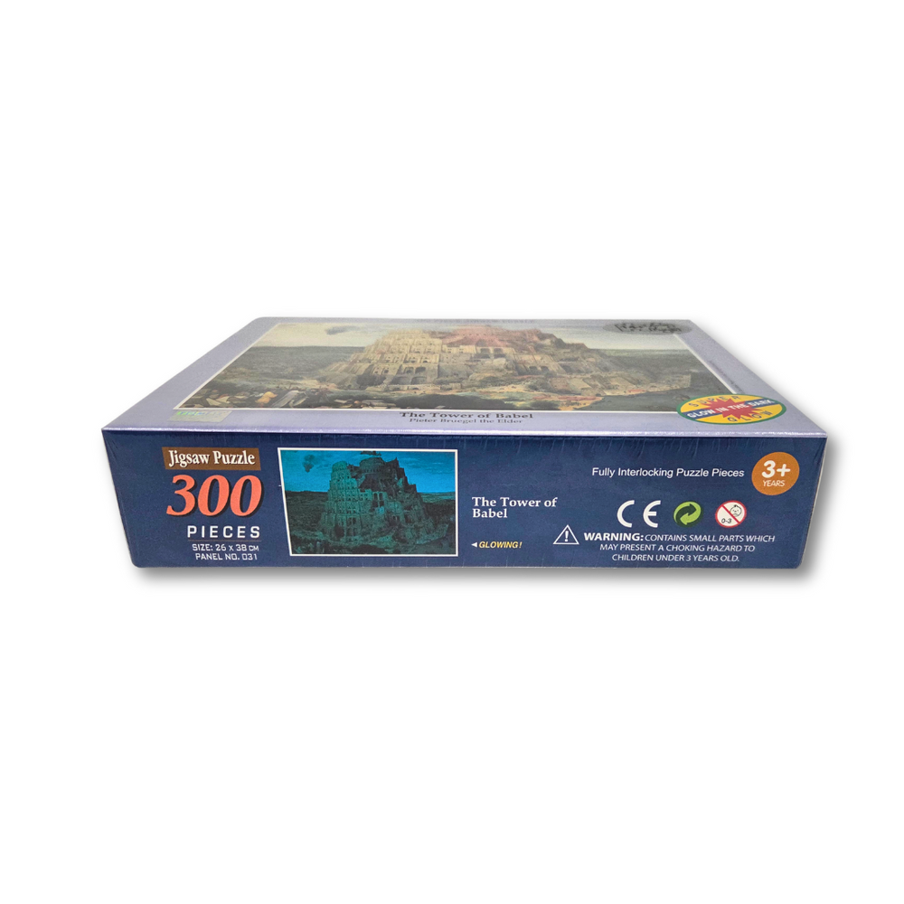 Tomax The Tower of Babel Puzzle – 300 Piece Glow in the Dark Jigsaw | Pieter Bruegel