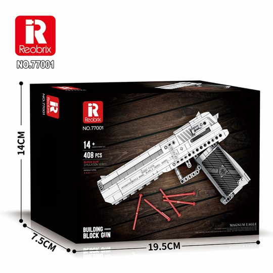 Reobrix 77001 Eagle Building Set – 408-Piece Brick Pistol Model