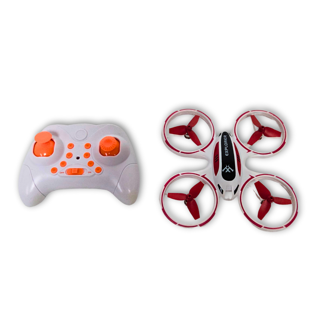 IMEX Explorer Drone – Palm-Sized Quadcopter with 6-Axis Gyro, LED Lights, and 360° Flips