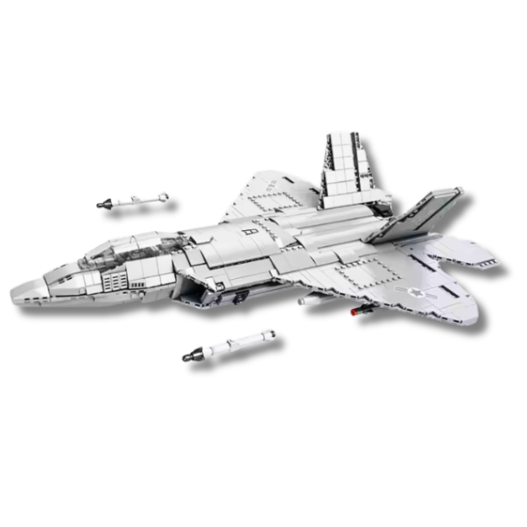 Reobrix F-22 Raptor Brick Set – 1,837-Piece Modern Fighter Jet Model with Functional Missile Bays