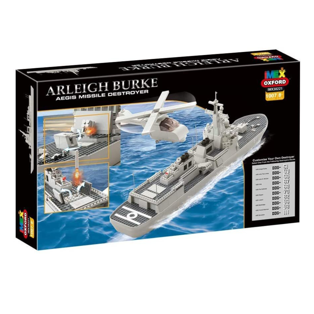 IMEX Oxford USS Arleigh Burke Aegis Missile Destroyer Brick Set – 1058 Pieces