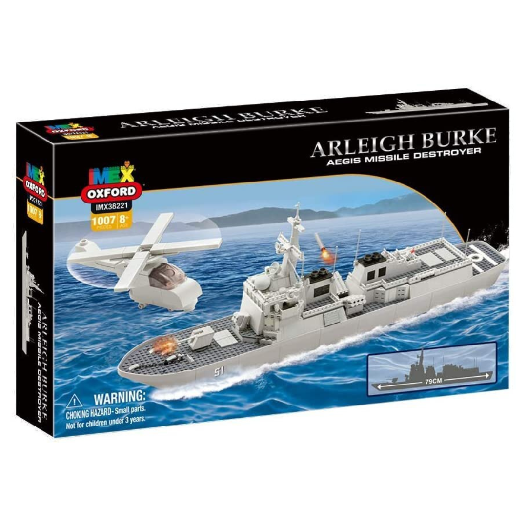 IMEX Oxford USS Arleigh Burke Aegis Missile Destroyer Brick Set – 1058 Pieces
