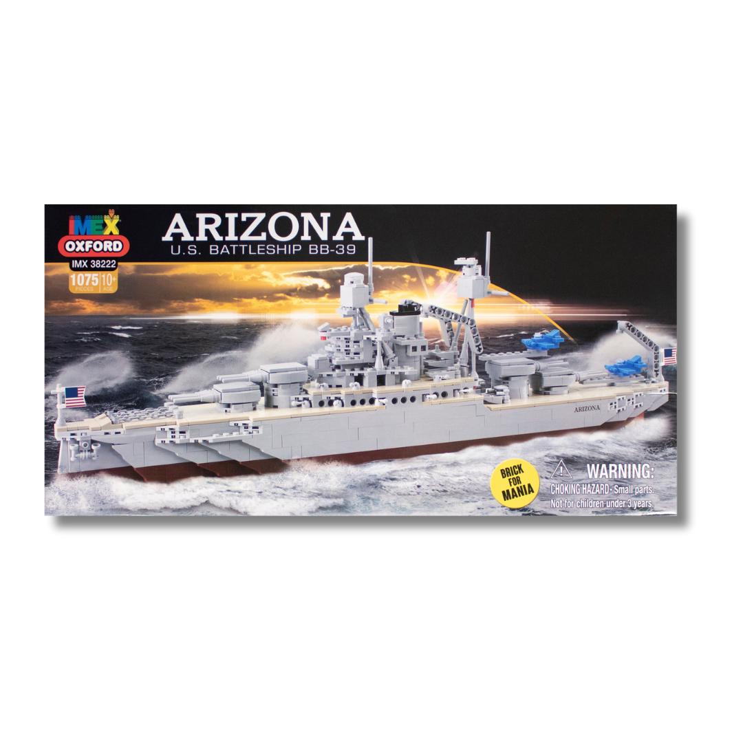 IMEX Oxford USS Arizona Battleship Brick Set – 1,075-Piece WWII U.S. Navy Memorial Model