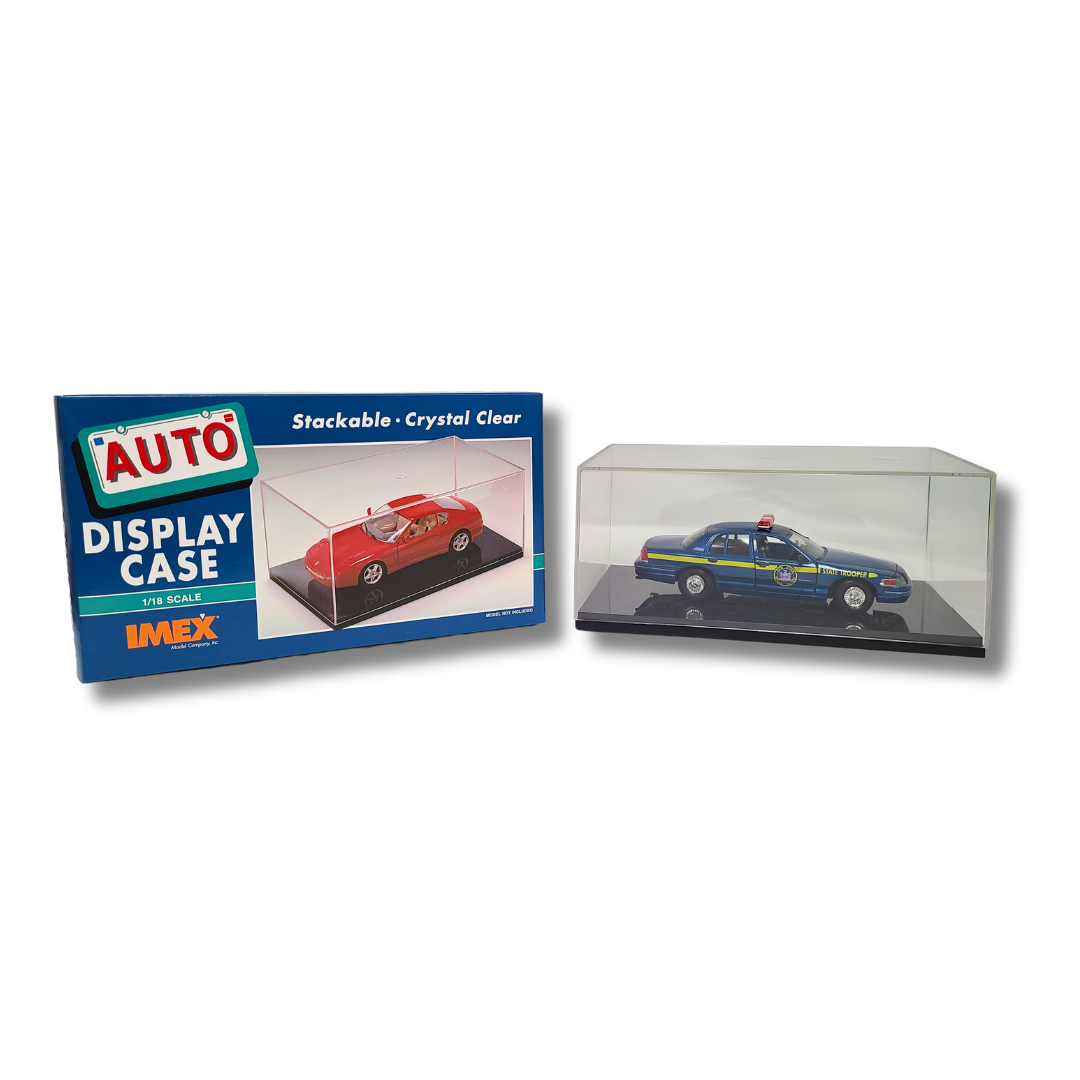 1/18 Scale Auto Display Case - Black| Protective Showcase for