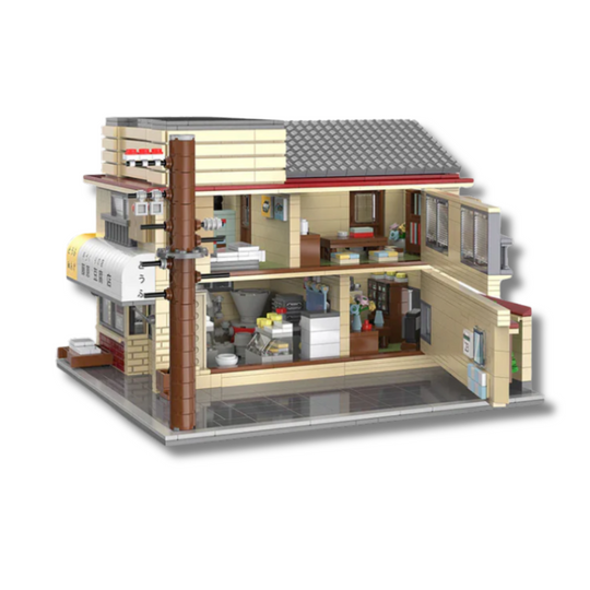 CaDA Initial D Fujiwara Tofu Shop Brick Set – 1,908-Piece Licensed Modular Building from the Iconic Anime