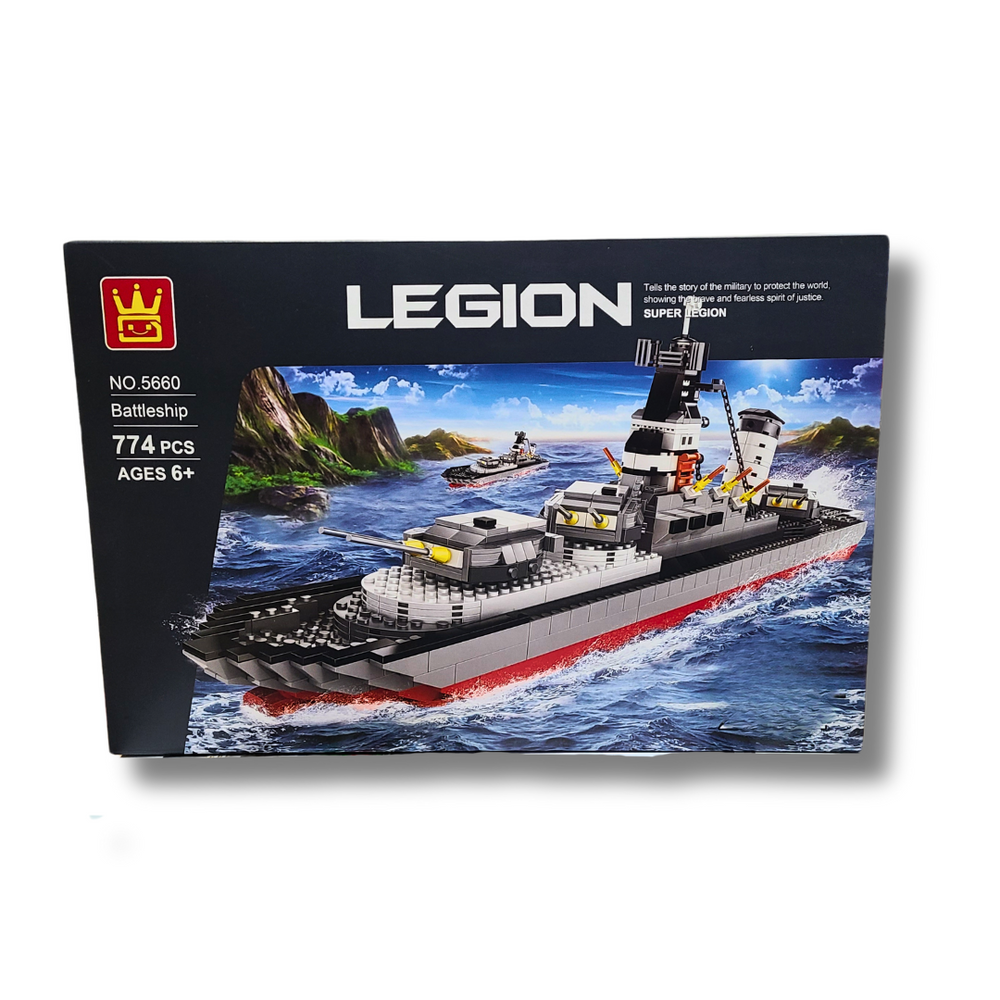 WANGE 5660 Legion Battleship – 774-Piece Military Ship Building Block Set