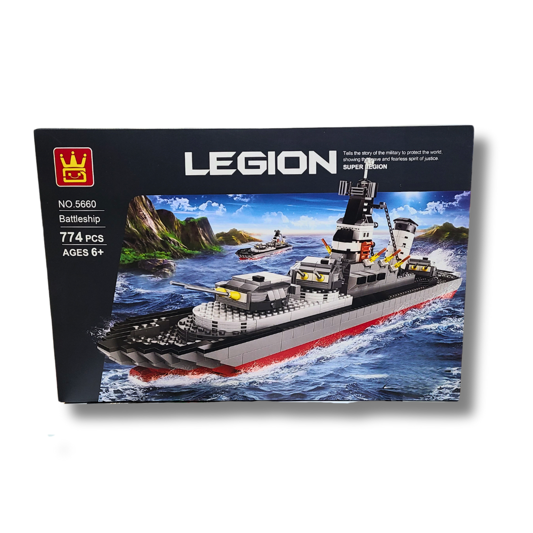 WANGE 5660 Legion Battleship – 774-Piece Military Ship Building Block Set