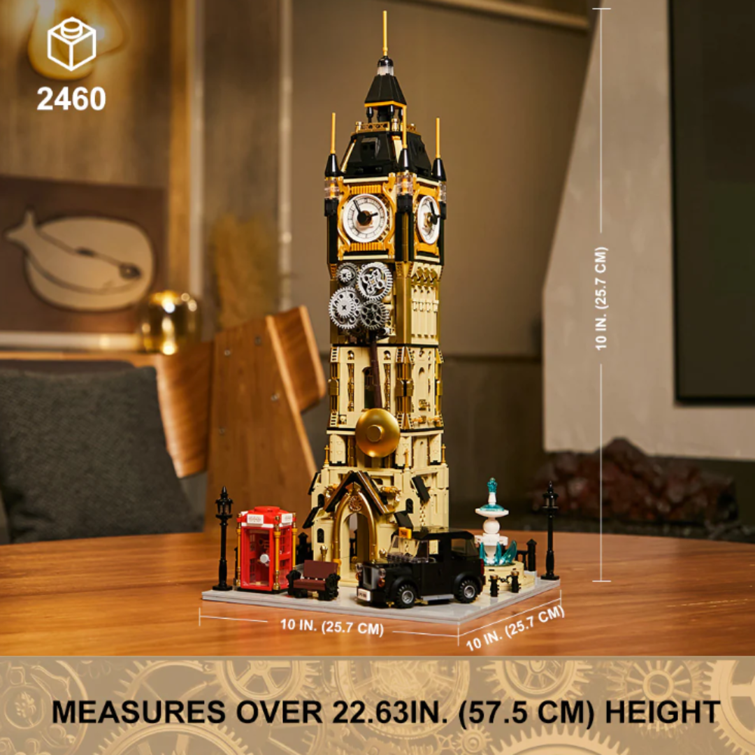 Pantasy 85008 Steampunk Clock Tower – 2,460-Piece Modular Display Set