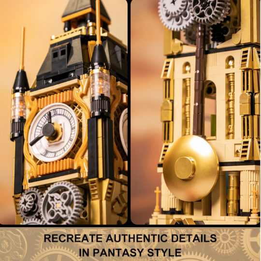 Pantasy 85008 Steampunk Clock Tower – 2,460-Piece Modular Display Set