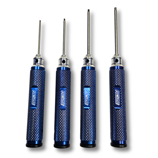 Hardened Tool Steel Ball Hex Driver Set — 4-Piece Metric (1.5 / 2.0 / 2.5 / 3.0mm)