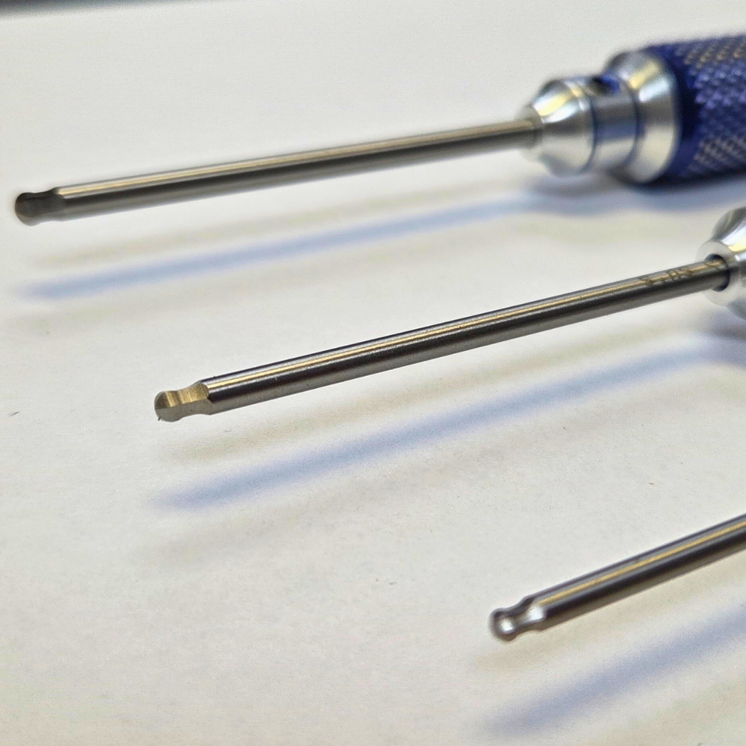 Hardened Tool Steel Ball Hex Driver Set — 4-Piece Metric (1.5 / 2.0 / 2.5 / 3.0mm)