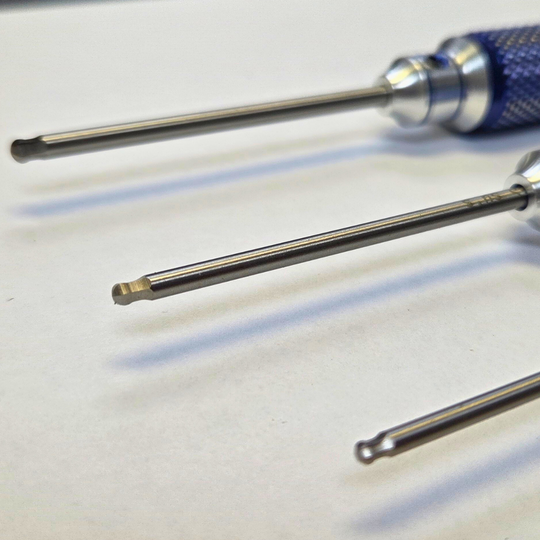 Hardened Tool Steel Ball Hex Driver Set — 4-Piece Metric (1.5 / 2.0 / 2.5 / 3.0mm)