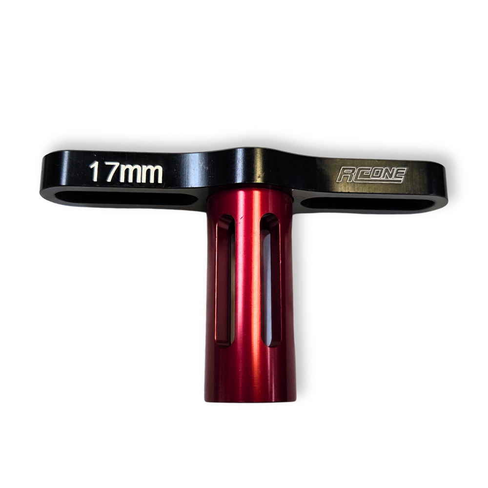 RCONE 17mm Aluminum Wheel Wrench — Red/Black CNC T-Handle Tool