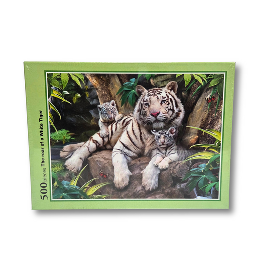 Puzzle Life The Roar of a White Tiger – 500 Piece Puzzle (Item 500WT)