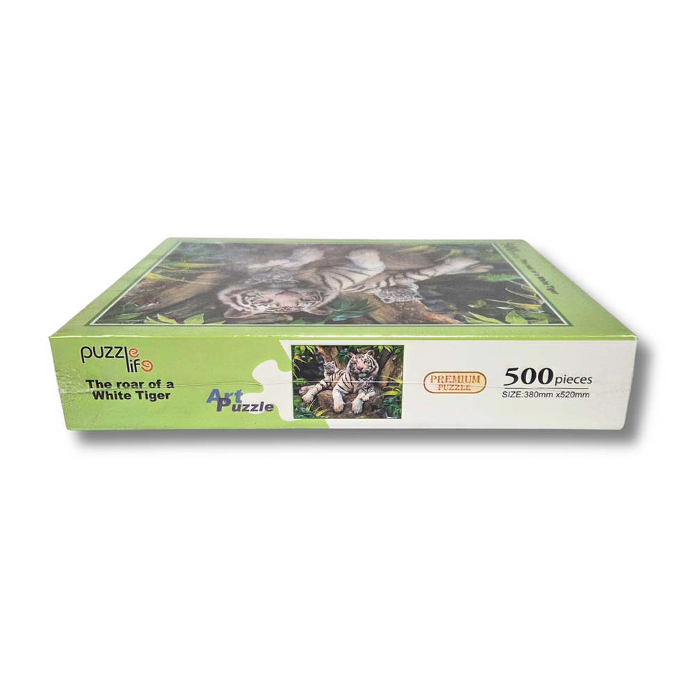 Puzzle Life The Roar of a White Tiger – 500 Piece Puzzle (Item 500WT)