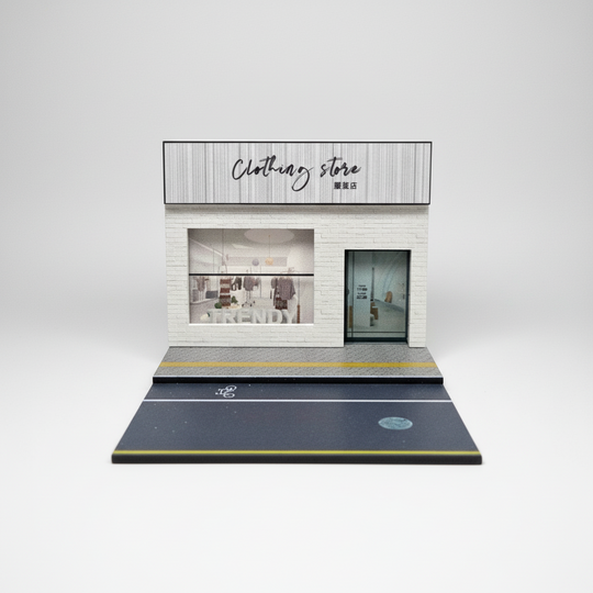 Light-Up Clothing Store Diorama Scene For 1:64 Diecast