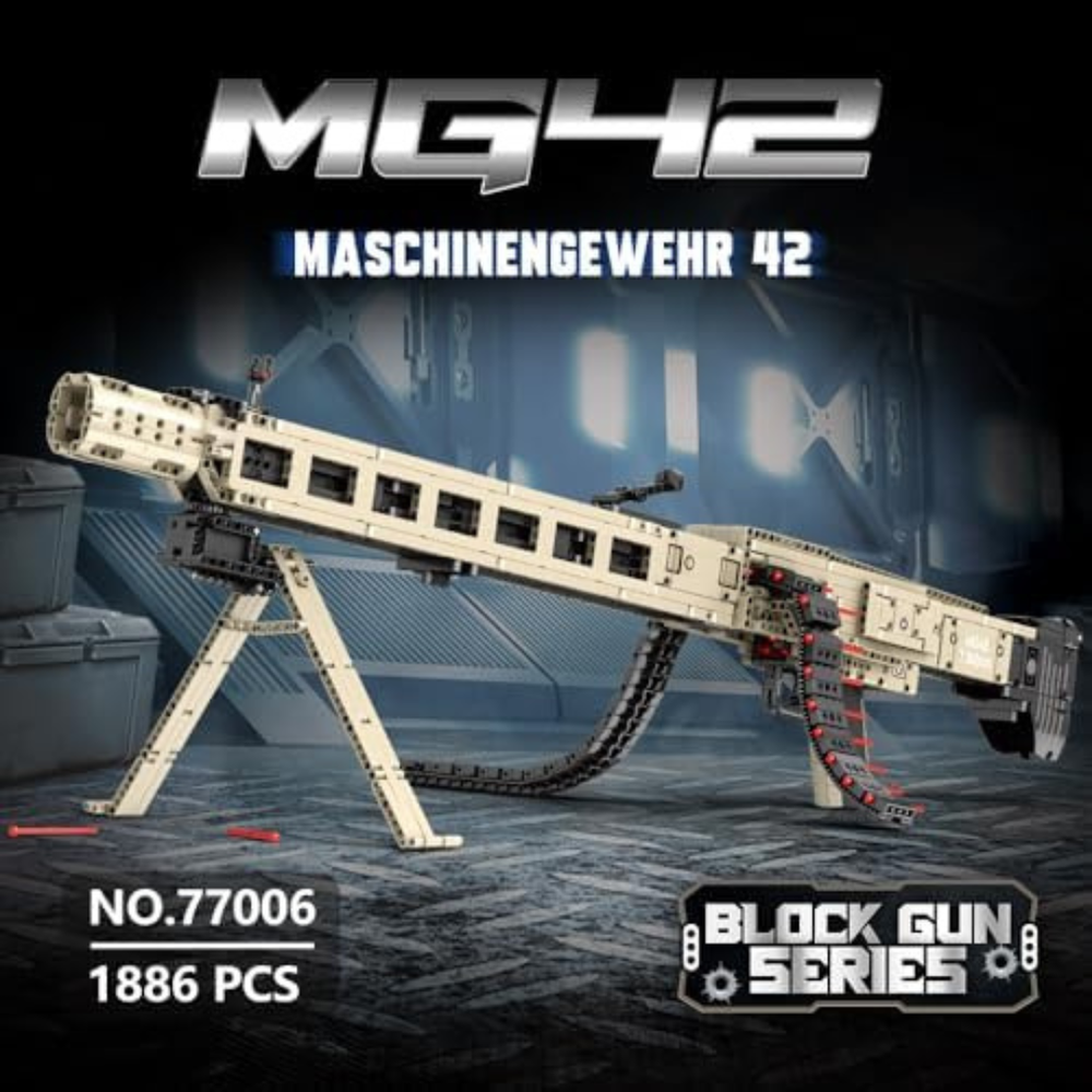 Reobrix 77006 MG-42 Machine Gun – 1886-Piece Motorized Block Rifle Set