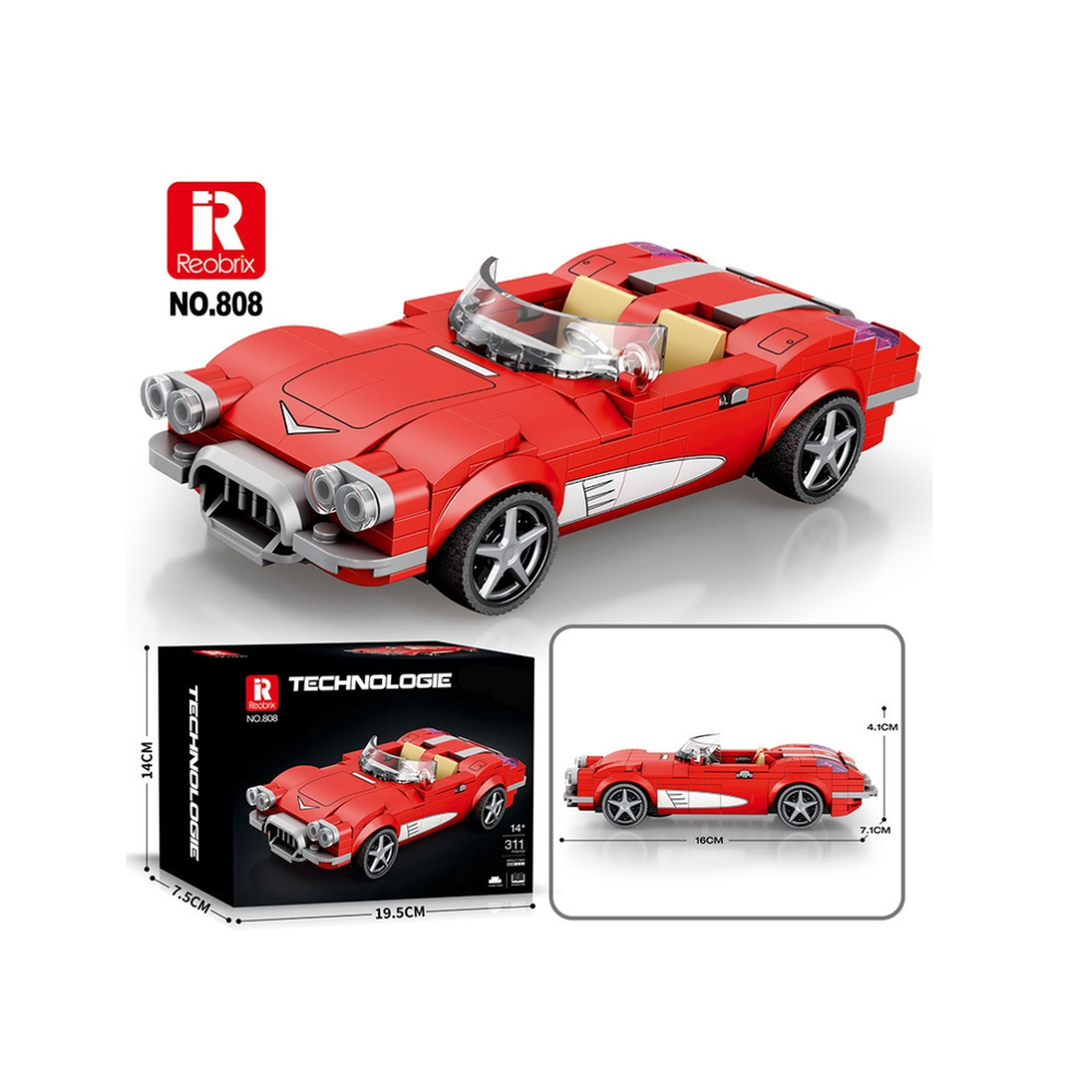 Reobrix 808 Chevy Corvette C1-Style Building Set