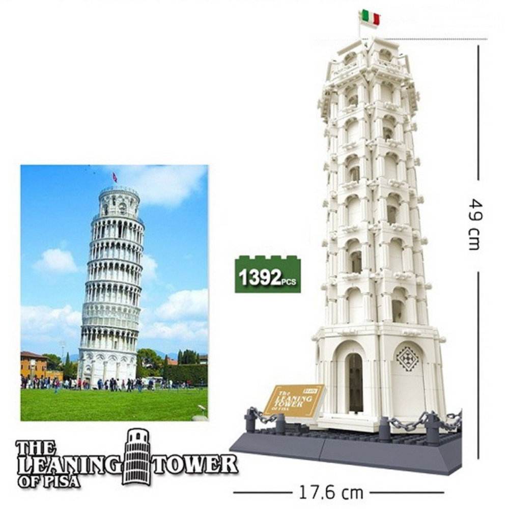 WANGE 5214 – Leaning Tower of Pisa Architecture Building Set (1350 Pieces)