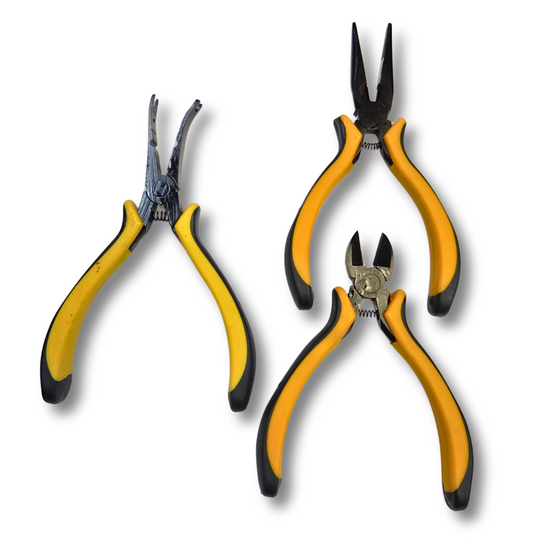 5.5" Ball Link Plier Set — 3 Piece (HSS Metal) with Needle-Nose & Diagonal Cutter
