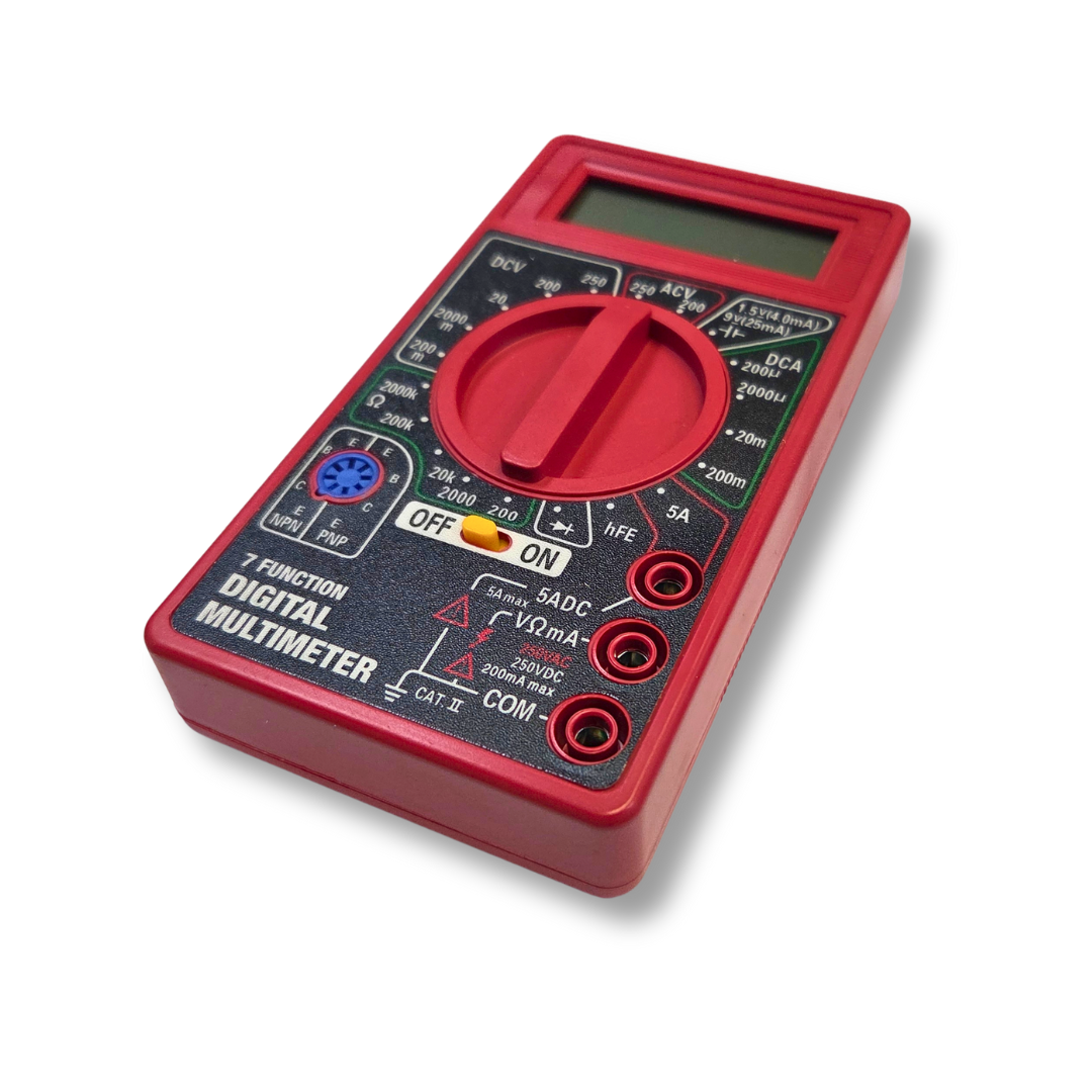 7-Function Digital Multimeter — 3½-Digit LCD, AC/DC Voltage, Current, Resistance & Battery Test