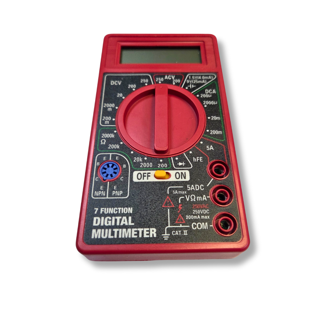 7-Function Digital Multimeter — 3½-Digit LCD, AC/DC Voltage, Current, Resistance & Battery Test