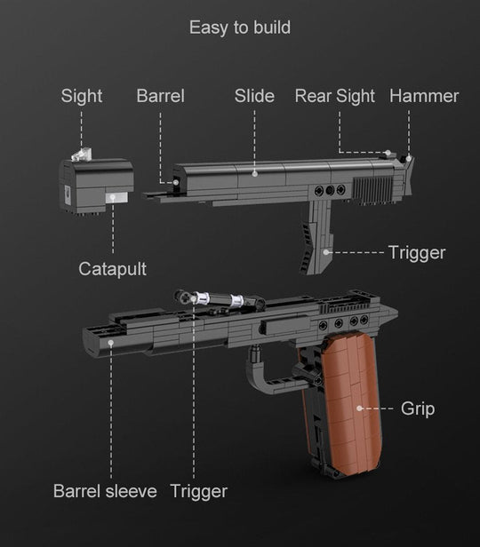 CaDA Model Pistol Brick Building Set 332 Pieces