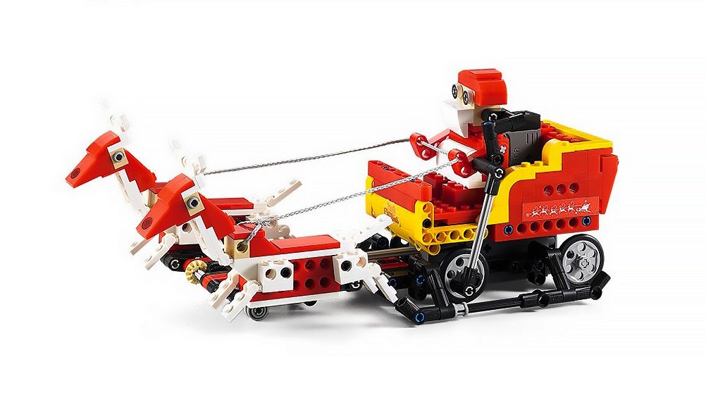 CaDA Santa Claus 2in1 with Sleigh Motion & Sound Controlled Brick Building Set; Lights, Movement & Sound 439 Pieces