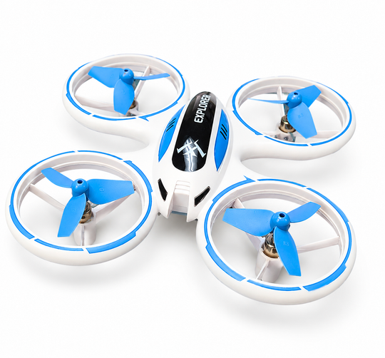 IMEX Explorer Drone – Palm-Sized Quadcopter with 6-Axis Gyro, LED Lights, and 360° Flips