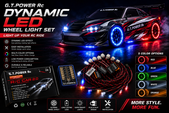 G.T. Power Dynamic LED Wheel Light Set for RC Drift Cars