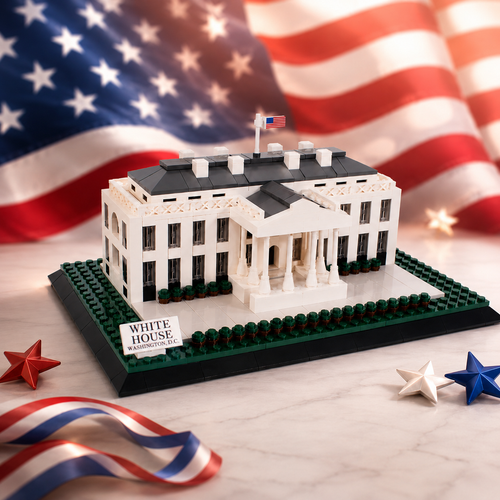 Oxford White House Brick Set – 930-Piece U.S. Landmark Model for History & Architecture Lovers