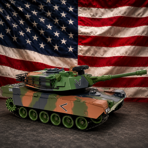 1/18 Scale US M1A2- 2.4Ghz RC Tank Force (Green Camo or Tan)