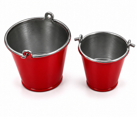 Metal Bucket Scale Accessory for 1/10th RC Crawlers, Garages, Trailers, and Dioramas