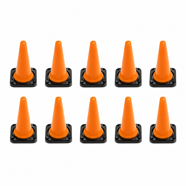 Plastic Traffic Cone Set for 1/10th Scale RC Cars, Crawlers, Garages, and Dioramas