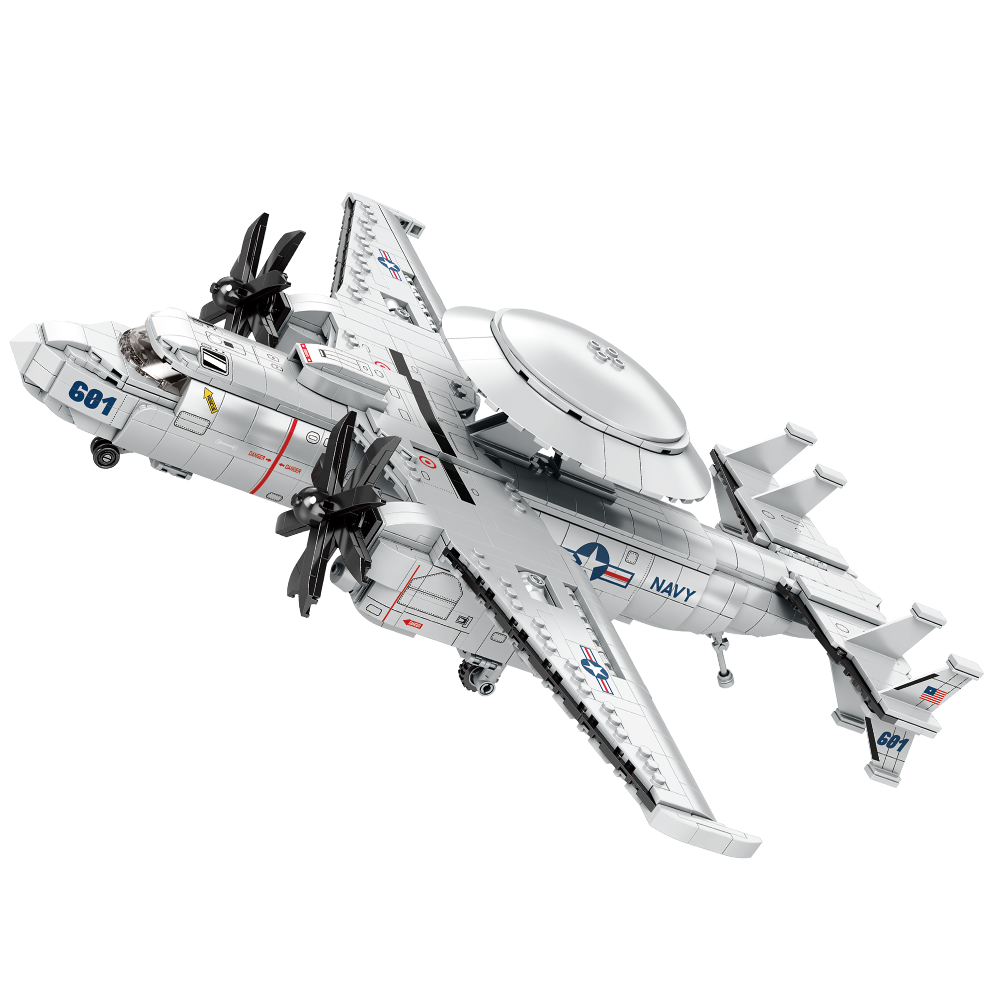 Reobrix E-2 Hawkeye Aircraft Brick Set – 1,144-Piece U.S. Navy Early Warning Plane Model