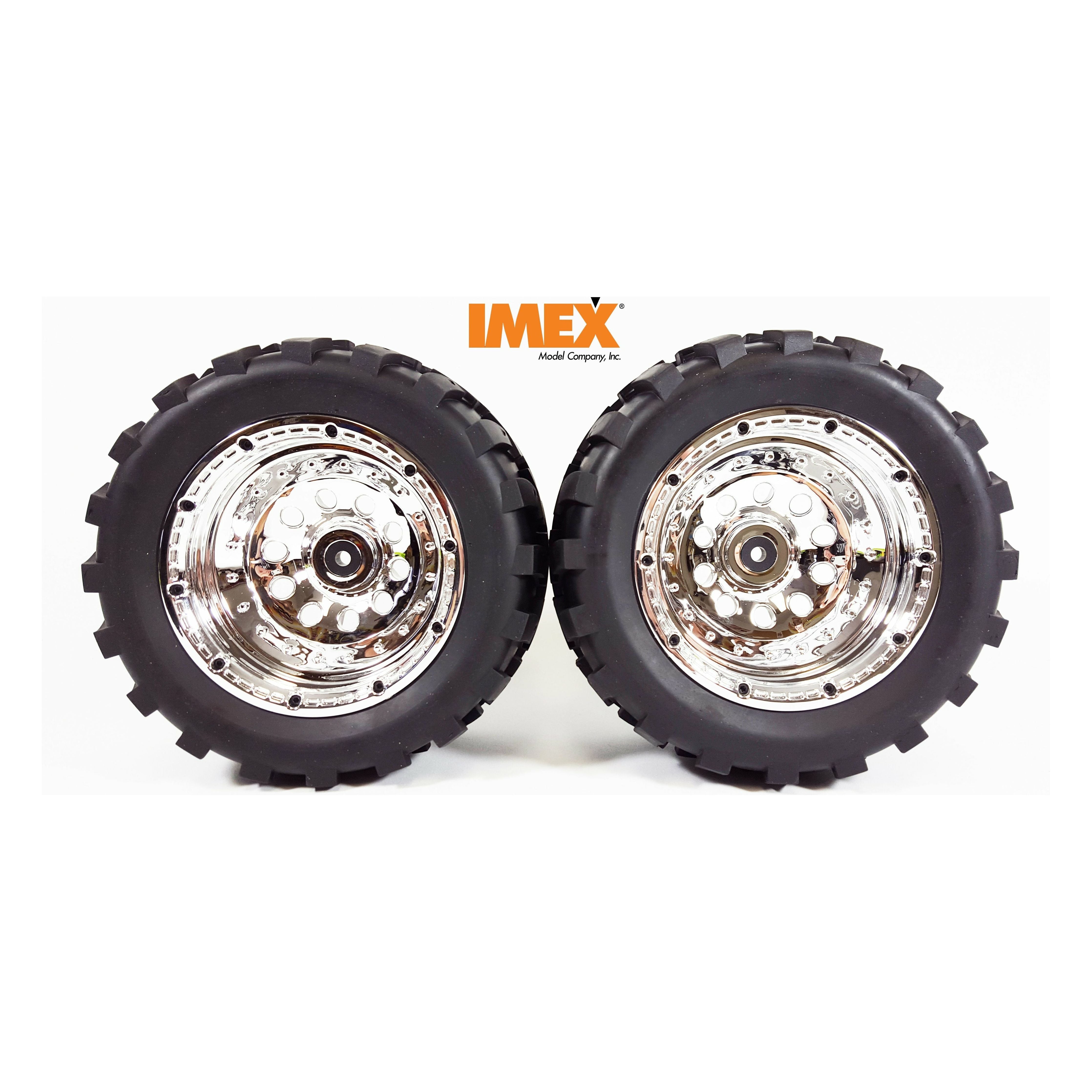 J-7 Tires & Pluto Rims with Beadlocks 24mm Hex (1 Pair) (Choose Color Combos)