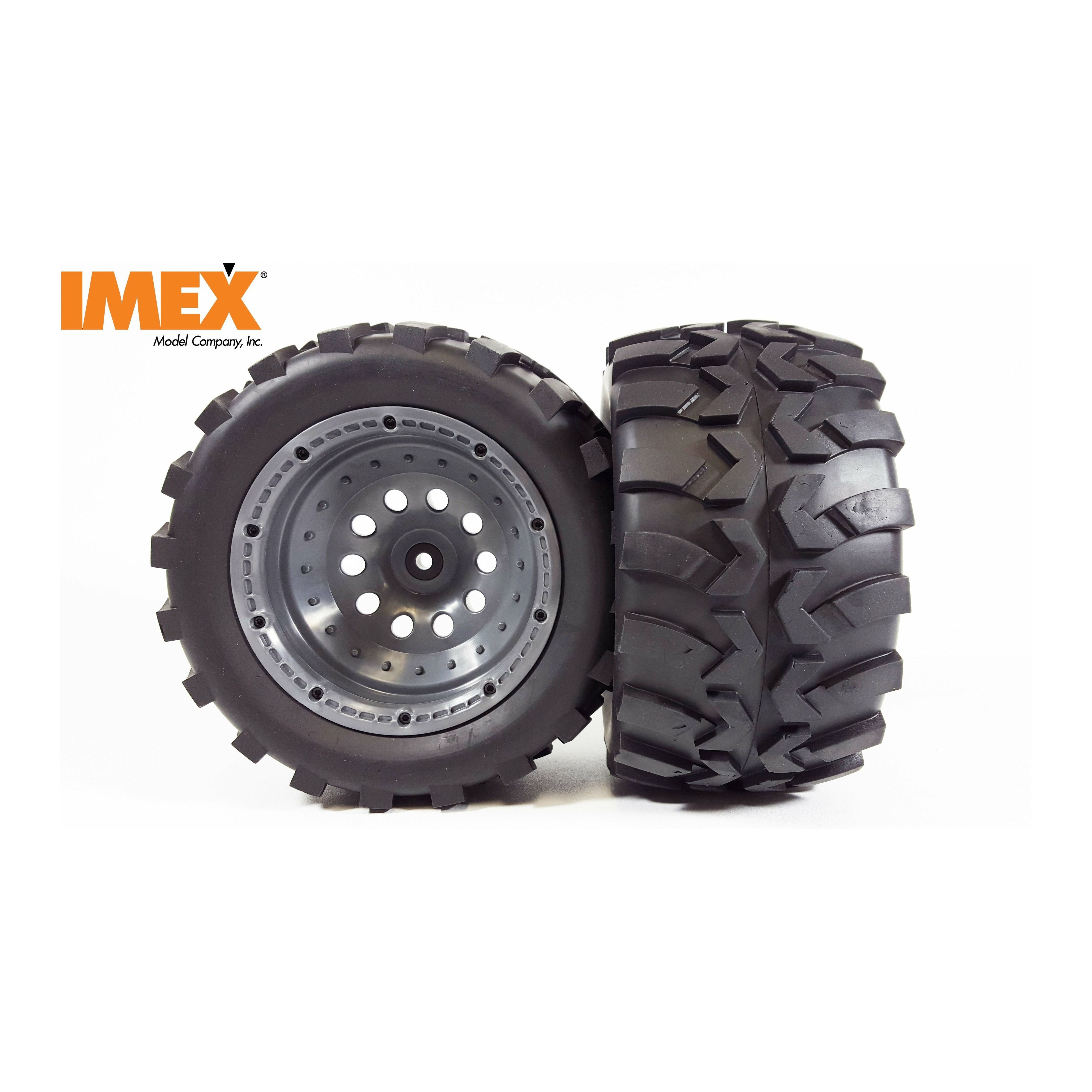J-7 Tires & Pluto Rims with Beadlocks 24mm Hex (1 Pair) (Choose Color Combos)