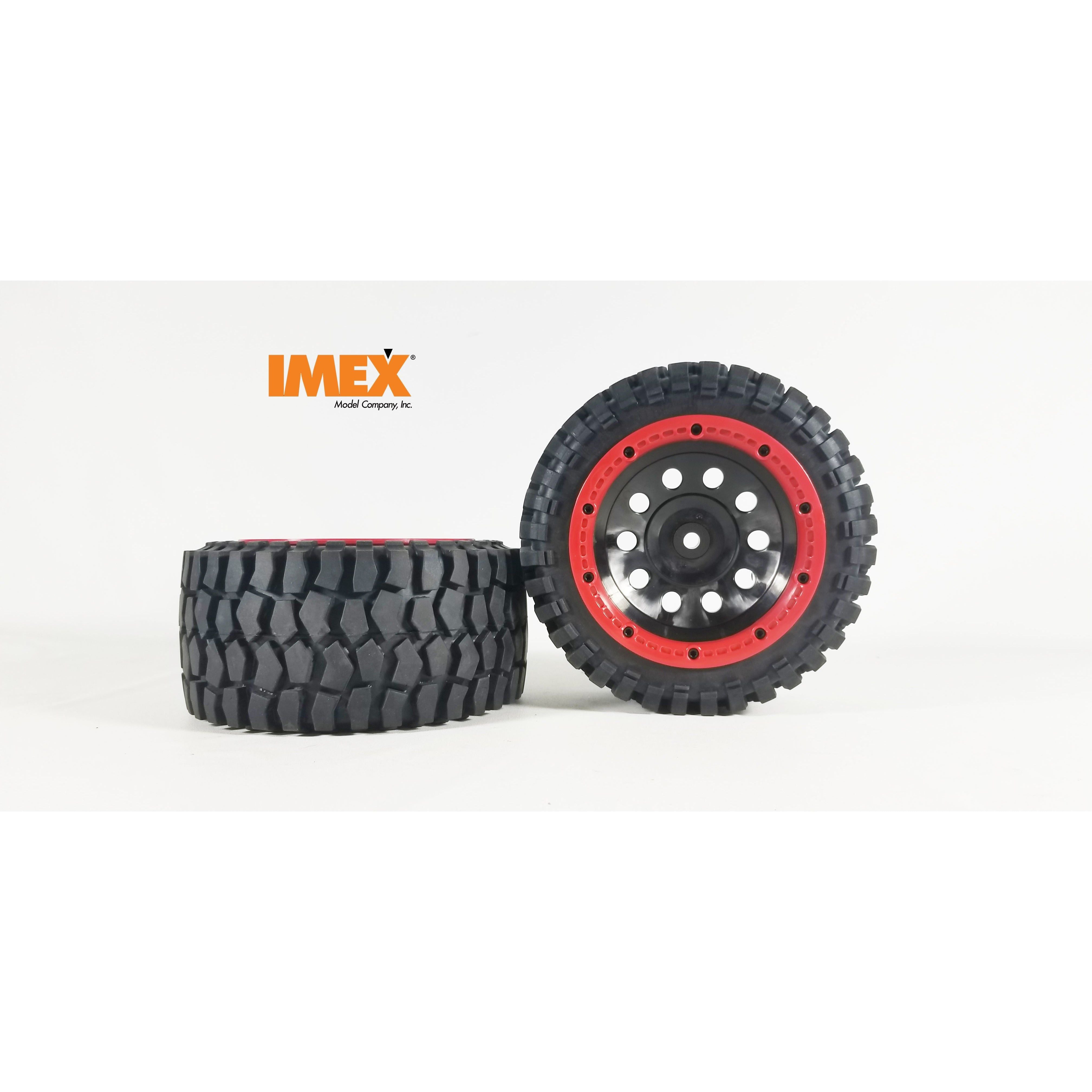 K-Rock Tires & Pluto Rims with Beadlocks - Rear (1 Pair) (Choose Color)