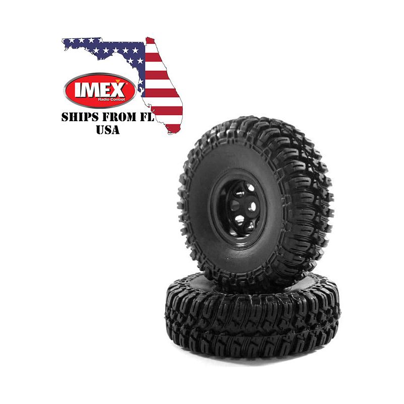 1.0 Grabber M/T Tire & Beadlock Rims -Black (1 Pair)