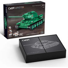 Load image into Gallery viewer, CaDA 1:35 Scale Model T-34 Medium Tank Remote Controlled Brick Building Set 722 Pieces
