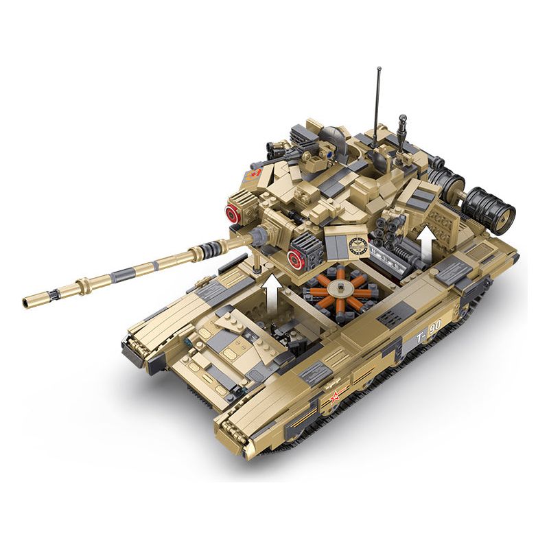 CaDA 1:20 Scale Model T-90 (Non-Motorized) Brick Building Set 1,722 Pieces