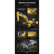 Load image into Gallery viewer, CaDA Full Function Excavator Construction Series (Non-Motorized) Brick Building Set 1,702 Pieces
