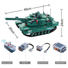 Load image into Gallery viewer, CaDA 2in1 M1A2 Abrams U.S. Main Battle Tank or Anti-Aircraft Gun Remote Controlled Brick Building Set 1,498 Pieces
