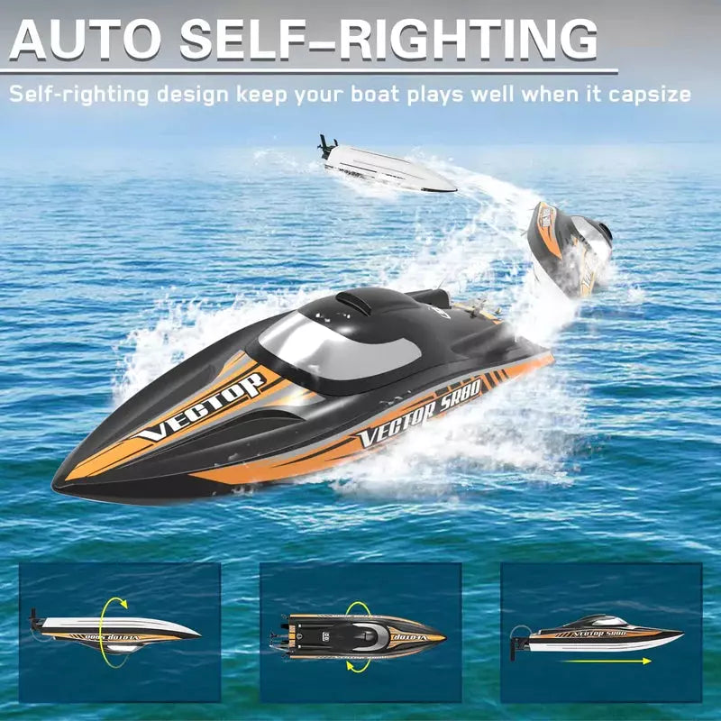 VECTOR SR80 45MPH High Speed Race Boat Brushless ARTR (Black)