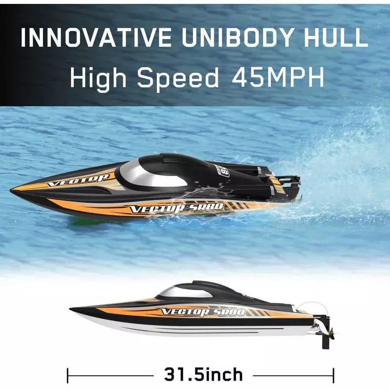 VECTOR SR80 45MPH High Speed Race Boat Brushless ARTR (Black)